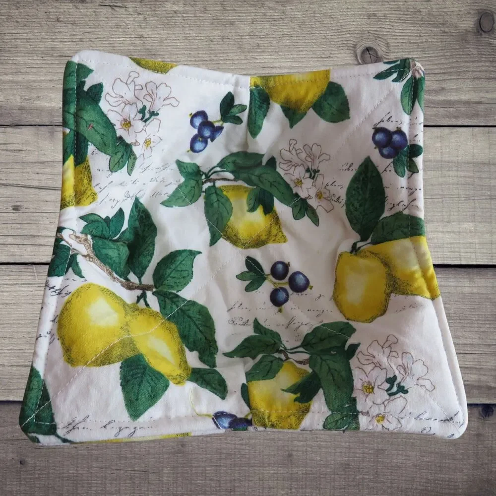 Microwave Bowl Cozy, Lemon Soup Bowl Holder, Gift Under Ten